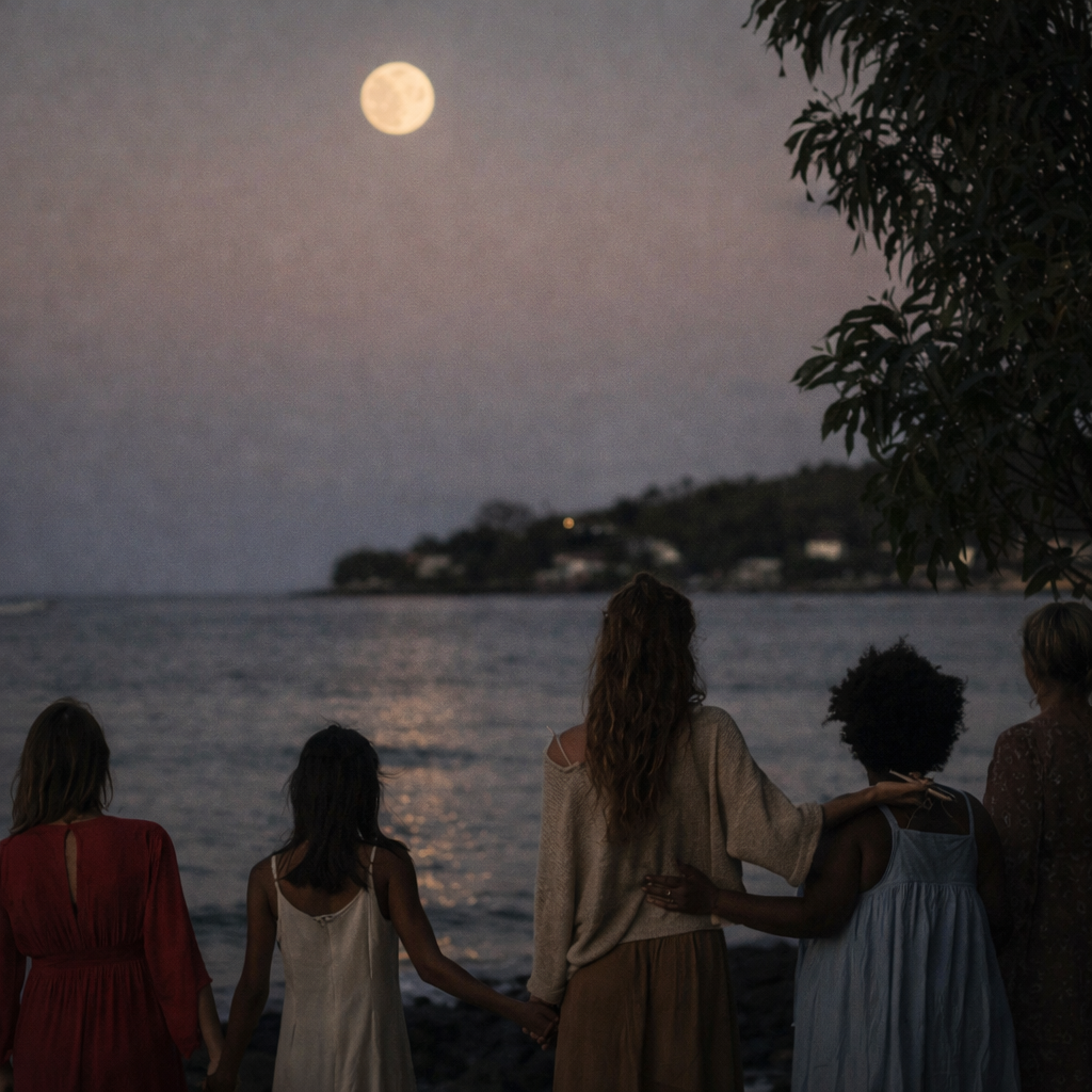 Mujeres unidas frente al mar en proceso de transformación